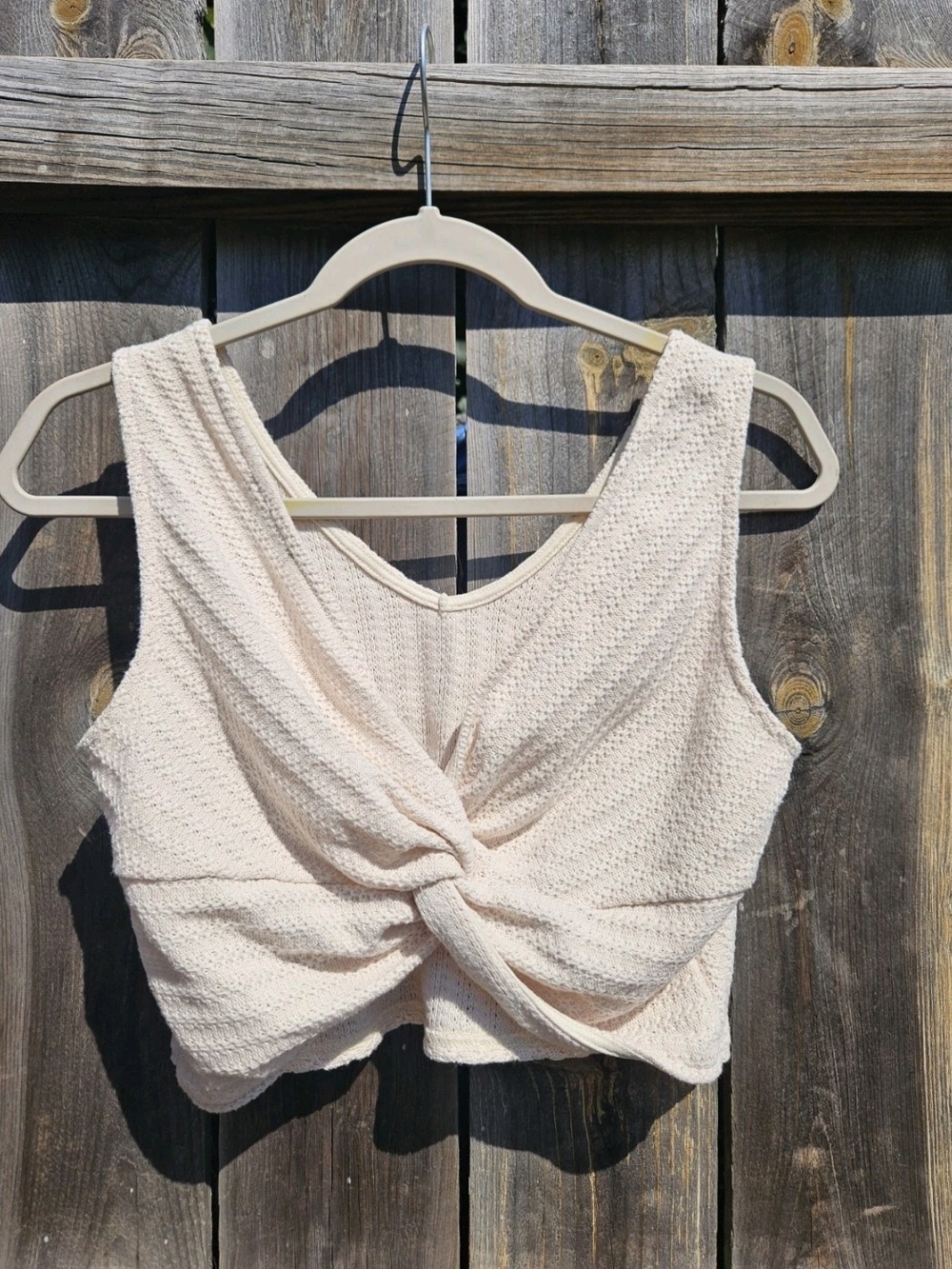 Papermoon Knit Cropped Sweater Medium Knotted Vneck Whimsy Romantic Fairy Boho